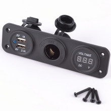 Автомобильные розетки и вольтметр для автомобильного зарядного устройства 12-24 В с двумя USB-разъемами
